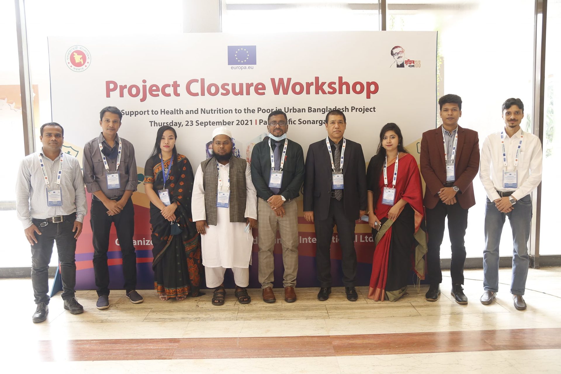 Team photo at the Project Closure Workshop for the EU-funded Support to Health and Nutrition to the Poor in Urban Bangladesh project