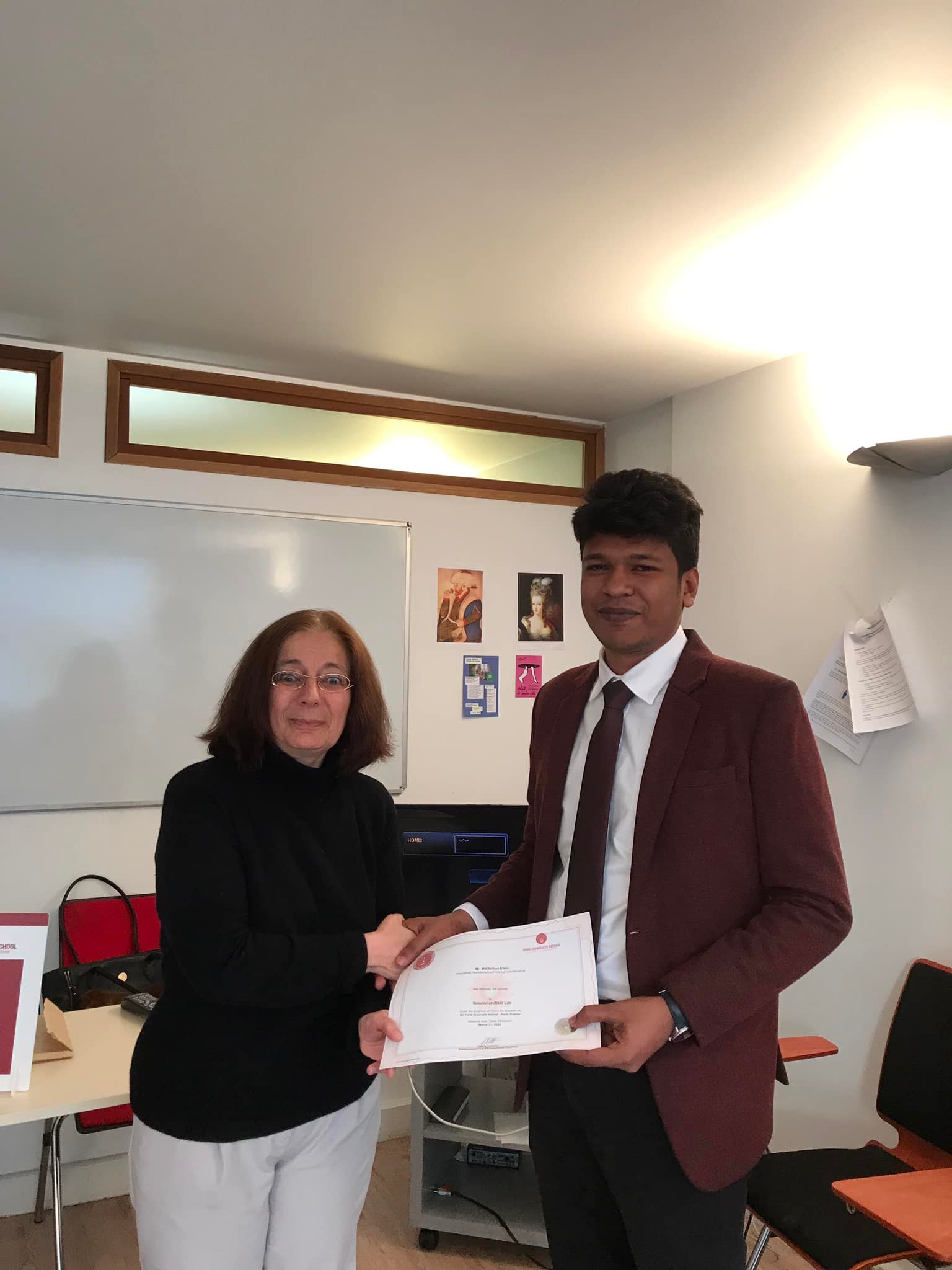Certificate from Paris Graduate School for Simulation/Skill Lab course