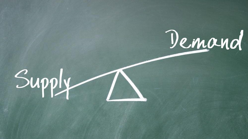 Demand and Supply balance scale